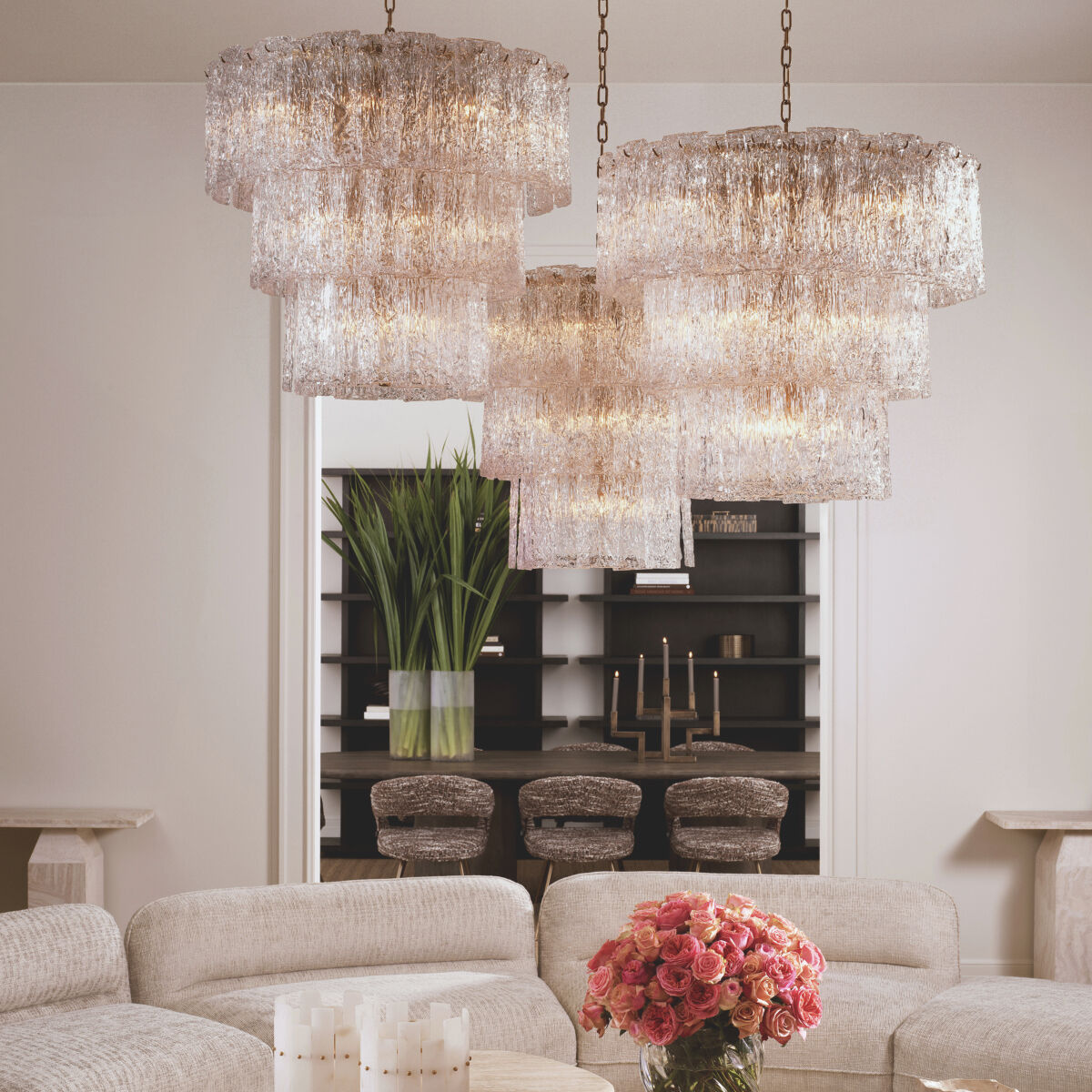 Almeria 18 Light 31.89 inch Antique Brass Chandelier Ceiling Light