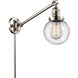 Beacon 21 inch 100 watt Polished Nickel Swing Arm Wall Light in Seedy Glass, Franklin Restoration