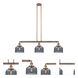 Franklin Restoration Large Bell LED 41 inch Antique Copper Island Light Ceiling Light in Plated Smoke Glass, Franklin Restoration