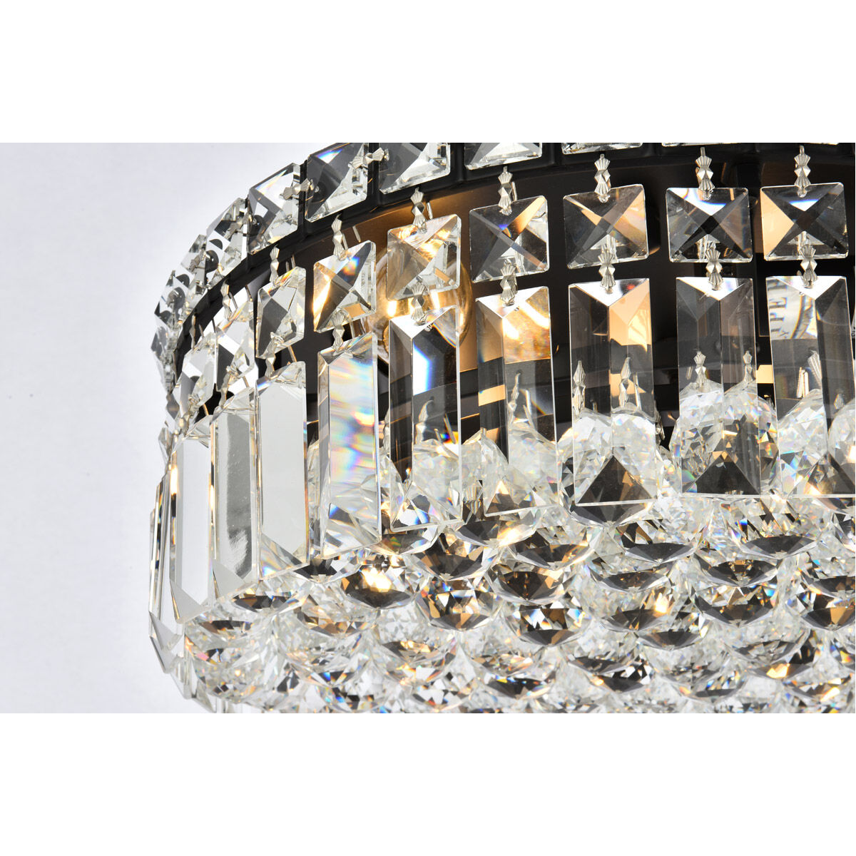 Maxime 4 Light 14 inch Black and Clear Flush Mount Ceiling Light