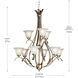 Dover 9 Light 27.75 inch Brushed Nickel Chandelier 2 Tier Ceiling Light