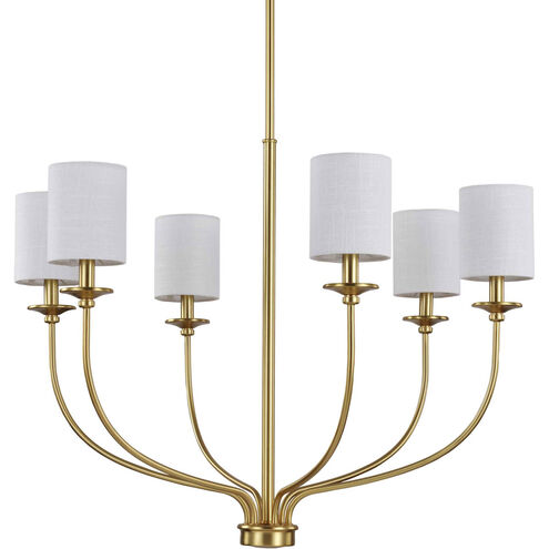 Bonita 6 Light 31 inch Satin Brass Foyer Chandelier Ceiling Light, Design Series