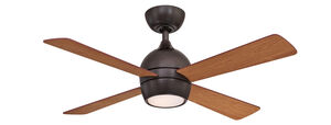 Kwad 44 44 inch Dark Bronze with Cherry/Dark Walnut Blades Indoor Ceiling Fan