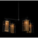 Polaris 4 Light 32.2 inch Coastal Black and Coastal Gold Outdoor Pendant in Coastal Black/Coastal Gold