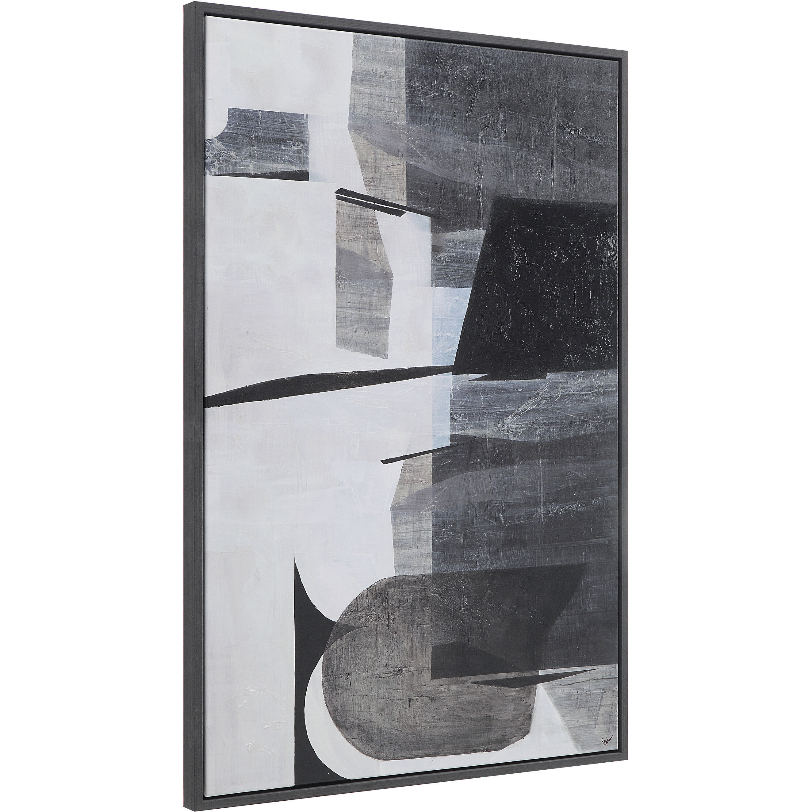 Elliott White/Black/Beige/Grey Canvas Art