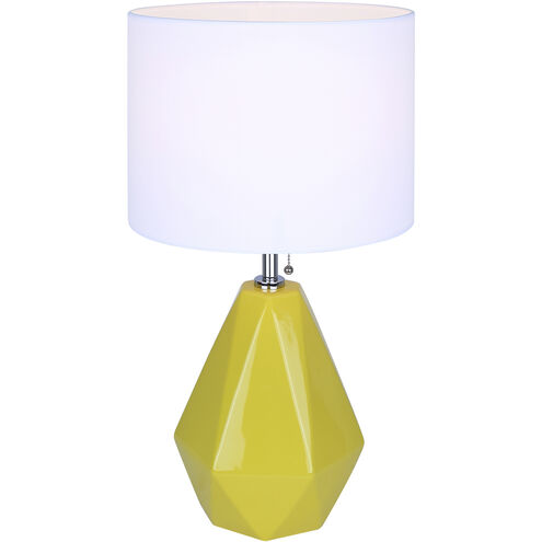 Persei 25 inch 100.00 watt Mustard Yellow and Chrome Table Lamp Portable Light