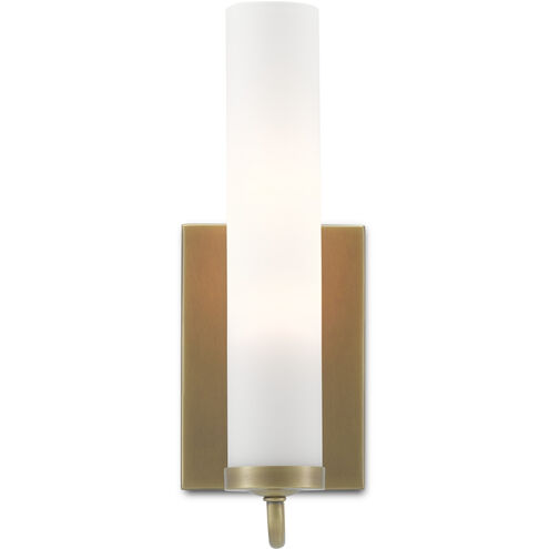 Currey & Company 5800-0010 Brindisi 1 Light 5 inch Antique Brass/Opaque  Glass Wall Sconce Wall Light