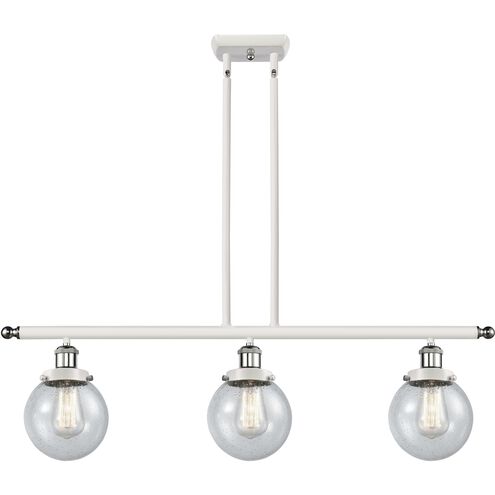 Ballston Beacon LED 36 inch White and Polished Chrome Island Light Ceiling Light in Seedy Glass