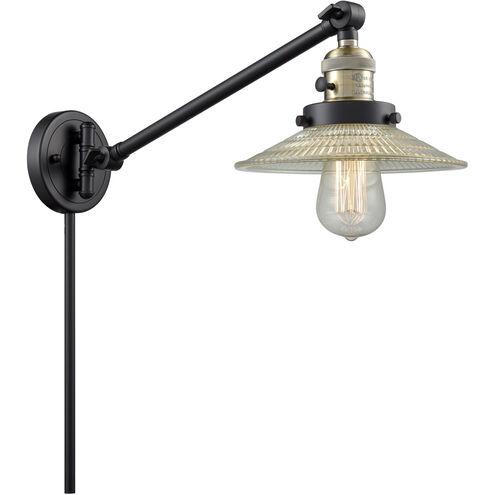 Halophane 21 inch 3.50 watt Black Antique Brass Swing Arm Wall Light, Franklin Restoration