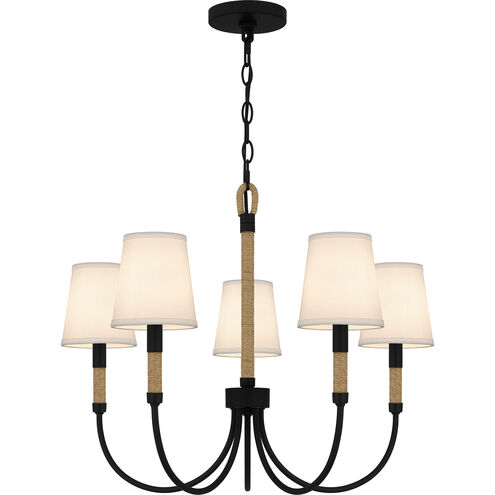 Bayside 5 Light 25 inch Matte Black Chandelier Ceiling Light