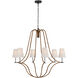 Chapman & Myers Biscayne LED 45.75 inch Bronze and Natural Rattan Wrapped Chandelier Ceiling Light, Extra Large
