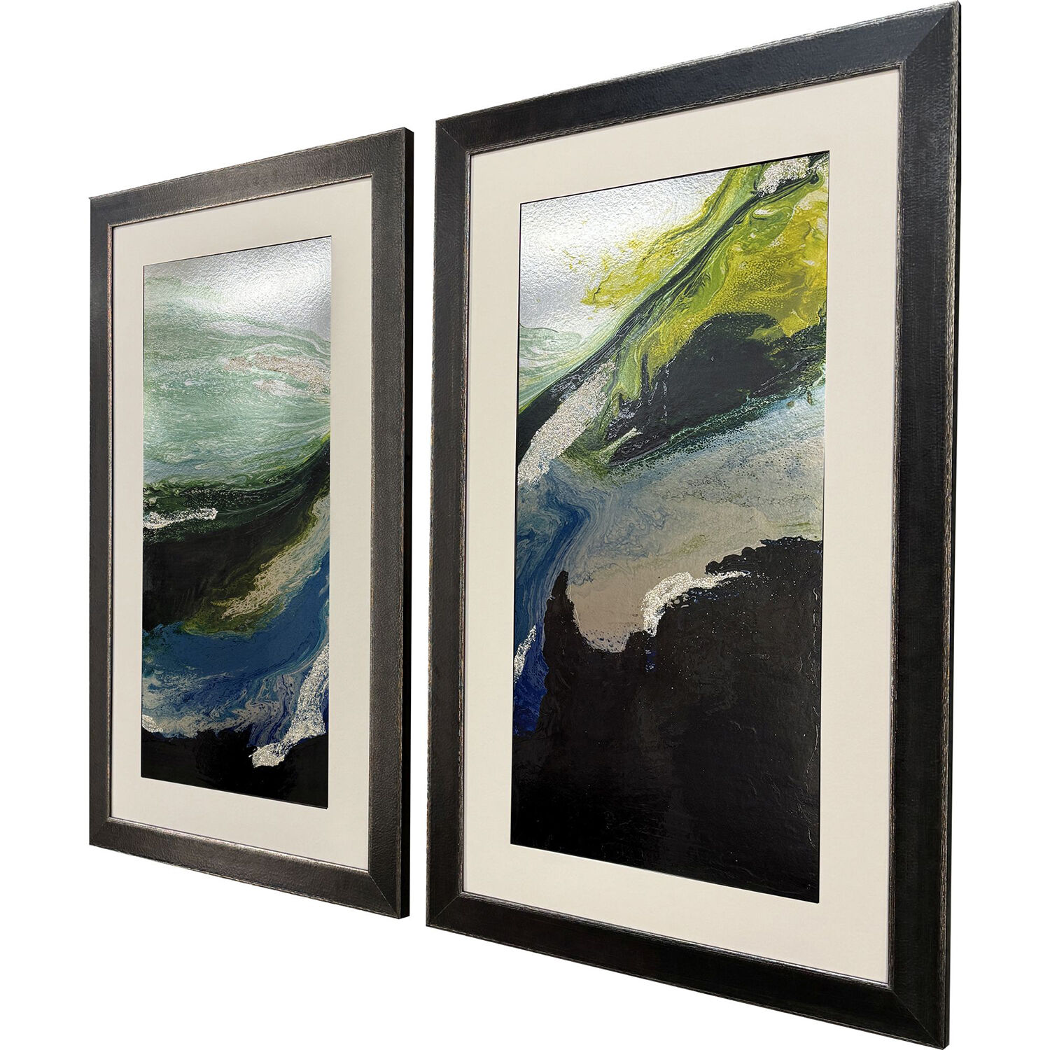 Into The Dark Blue and Black and Green Framed Art, The Studio