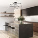 Delacroix 8 Light 35 inch Black with Brushed Nickel Accents Semi-Flush Ceiling Light