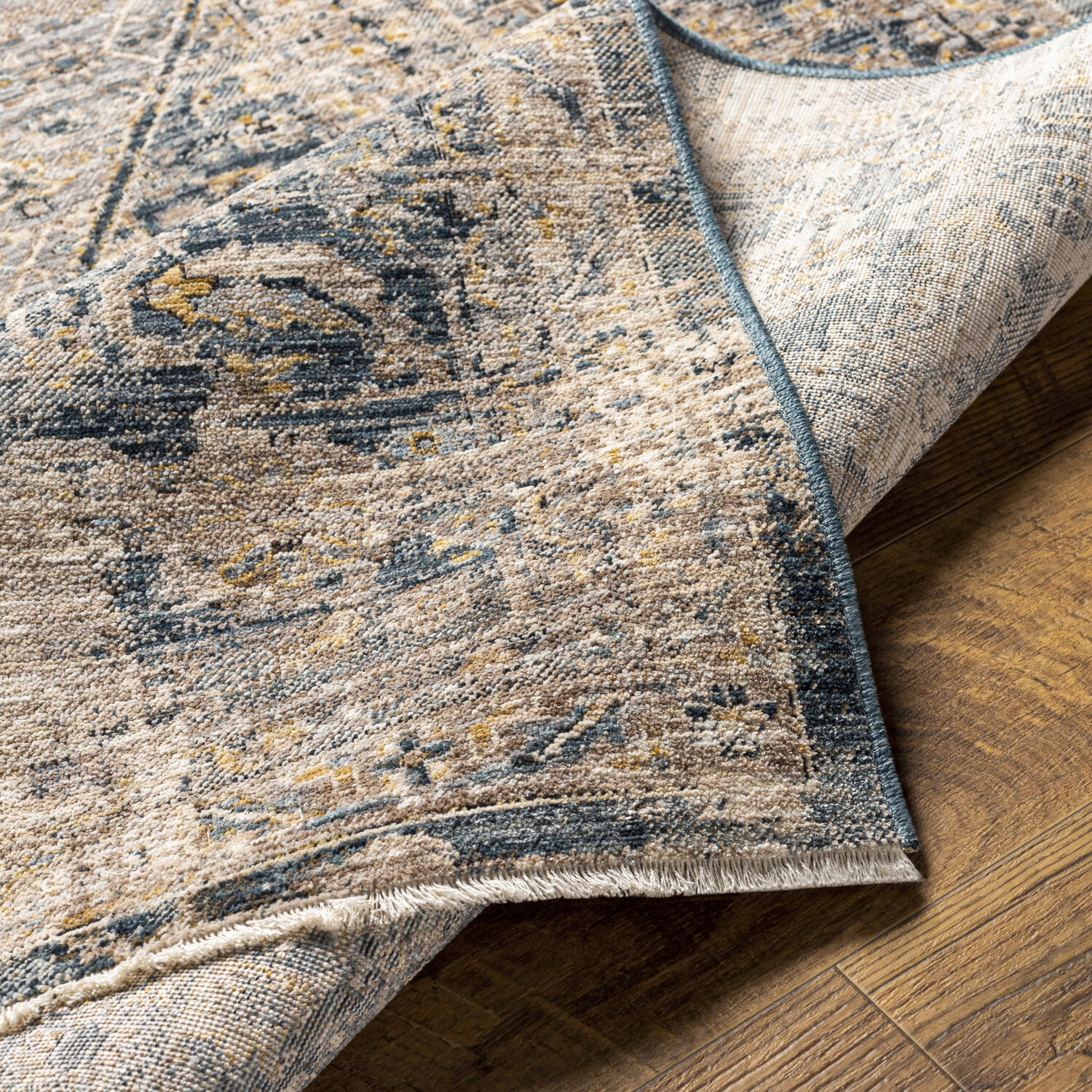 Aspendos 114 X 79 inch Denim Rug, Rectangle