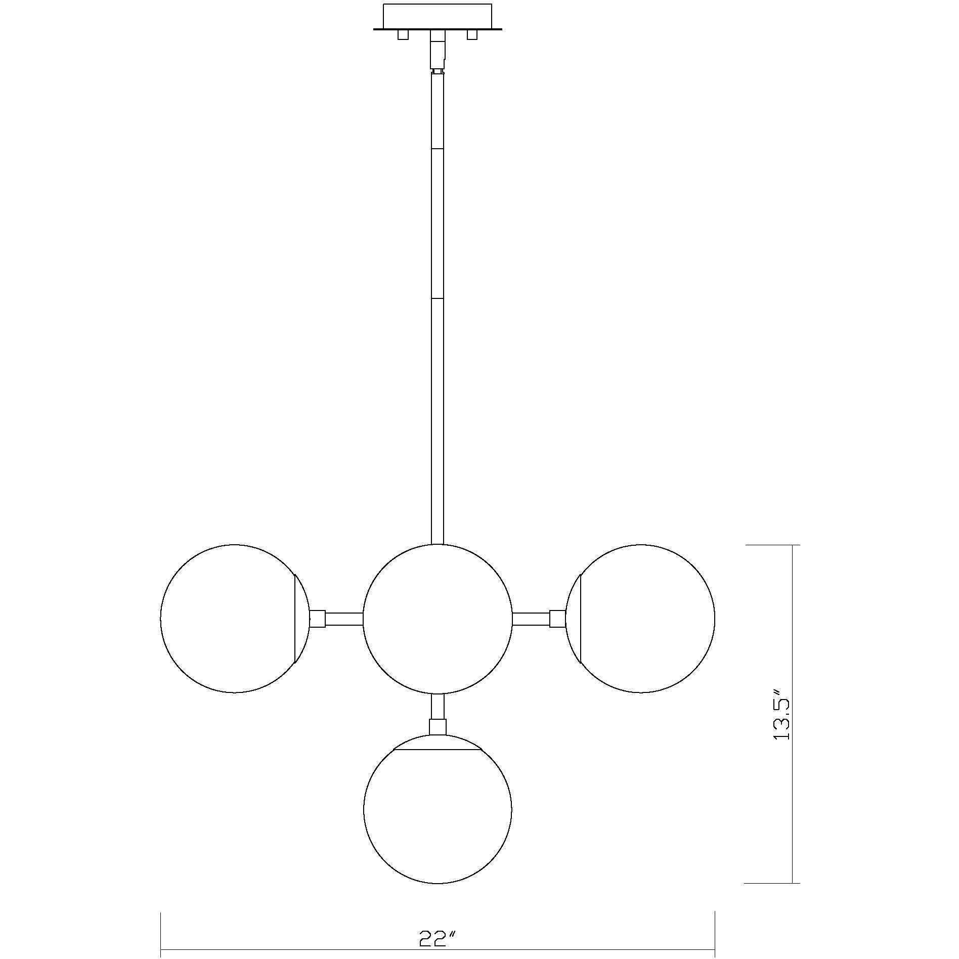 Midnetic 5 Light 22.25 inch Matte Black Pendant Ceiling Light