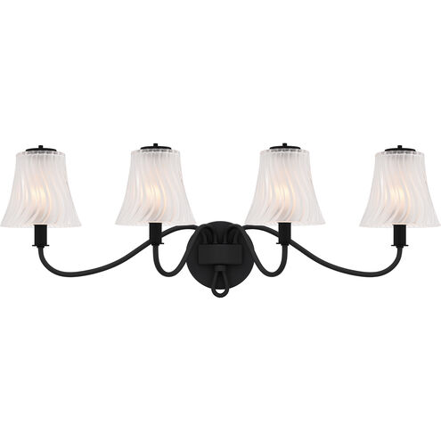 McKinney 4 Light 31 inch Matte Black Bath Light Wall Light