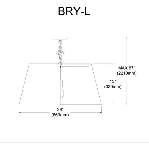 Brynn 1 Light 26 inch Black Pendant Ceiling Light in Black/Silver Jewel Tone