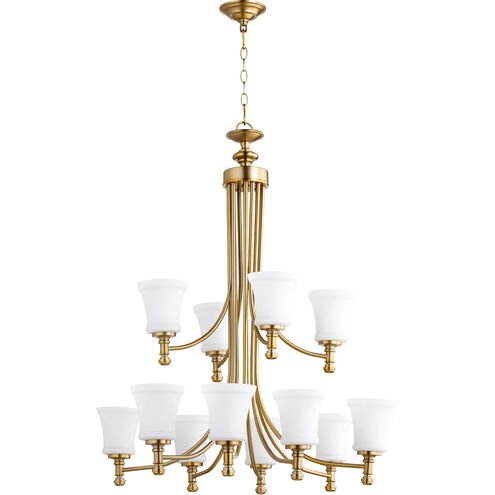 Rossington 12 Light 35.25 inch Aged Brass Chandelier Ceiling Light