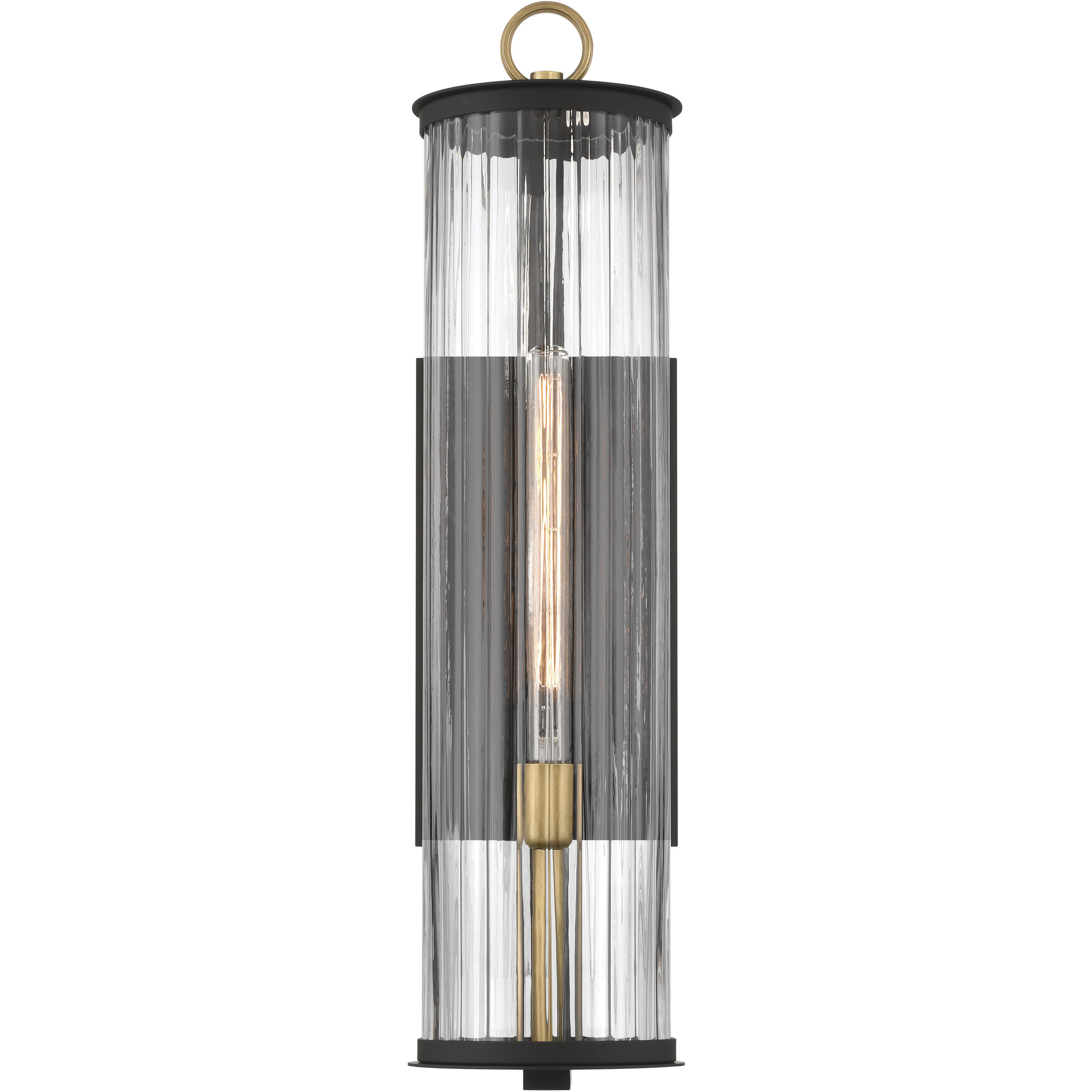 Cara 1 Light 27.5 inch Legacy Brass and Dark Matte Black Outdoor Wall Sconce