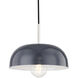 Avery 1 Light 11 inch Polished Nickel Pendant Ceiling Light in Navy Metal