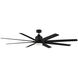 Modern 72 inch Matte Black Outdoor Ceiling Fan