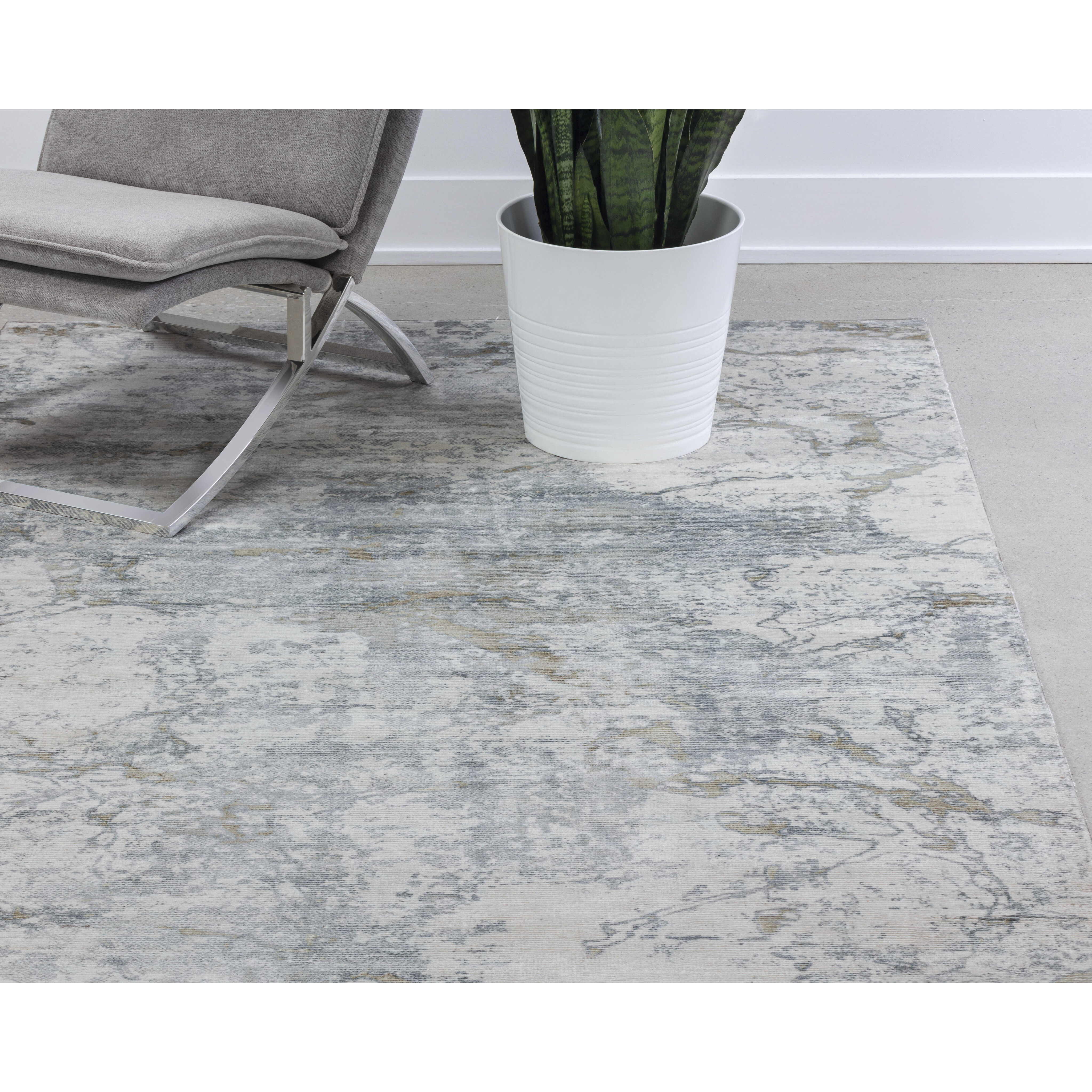 Marrakech 96 X 60 inch Grey Indoor Hand-Loomed Rug, Hand-Loomed