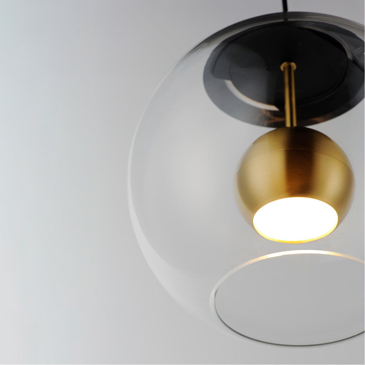 Nucleus LED 11 inch Black and Natural Aged Brass Single Pendant Ceiling Light