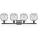 Ballston Farmhouse Rope 4 Light 36 inch Oil Rubbed Bronze Bath Vanity Light Wall Light in Clear Glass with White Rope, Ballston