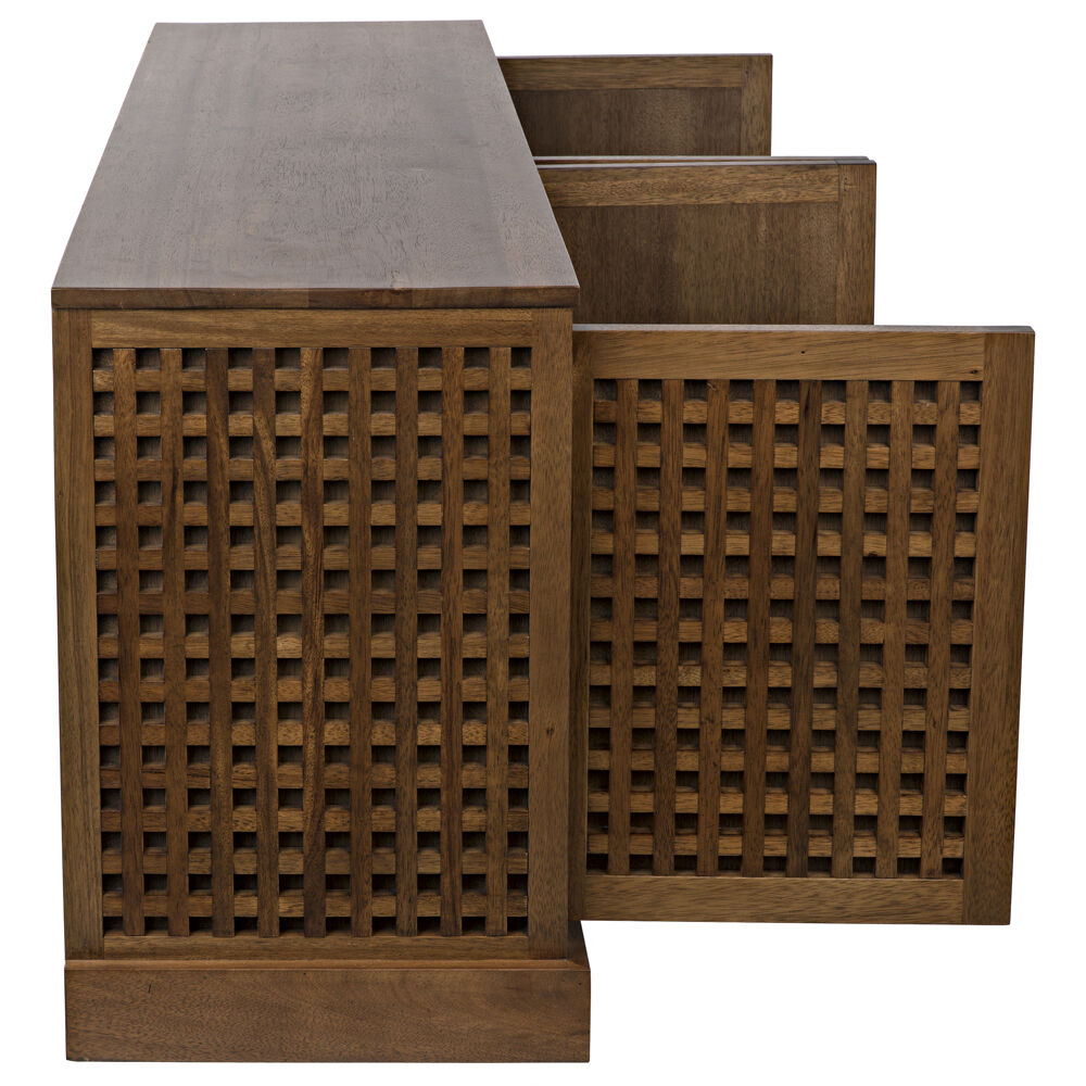 Genti 79 X 20 inch Dark Walnut Sideboard, 4 Door