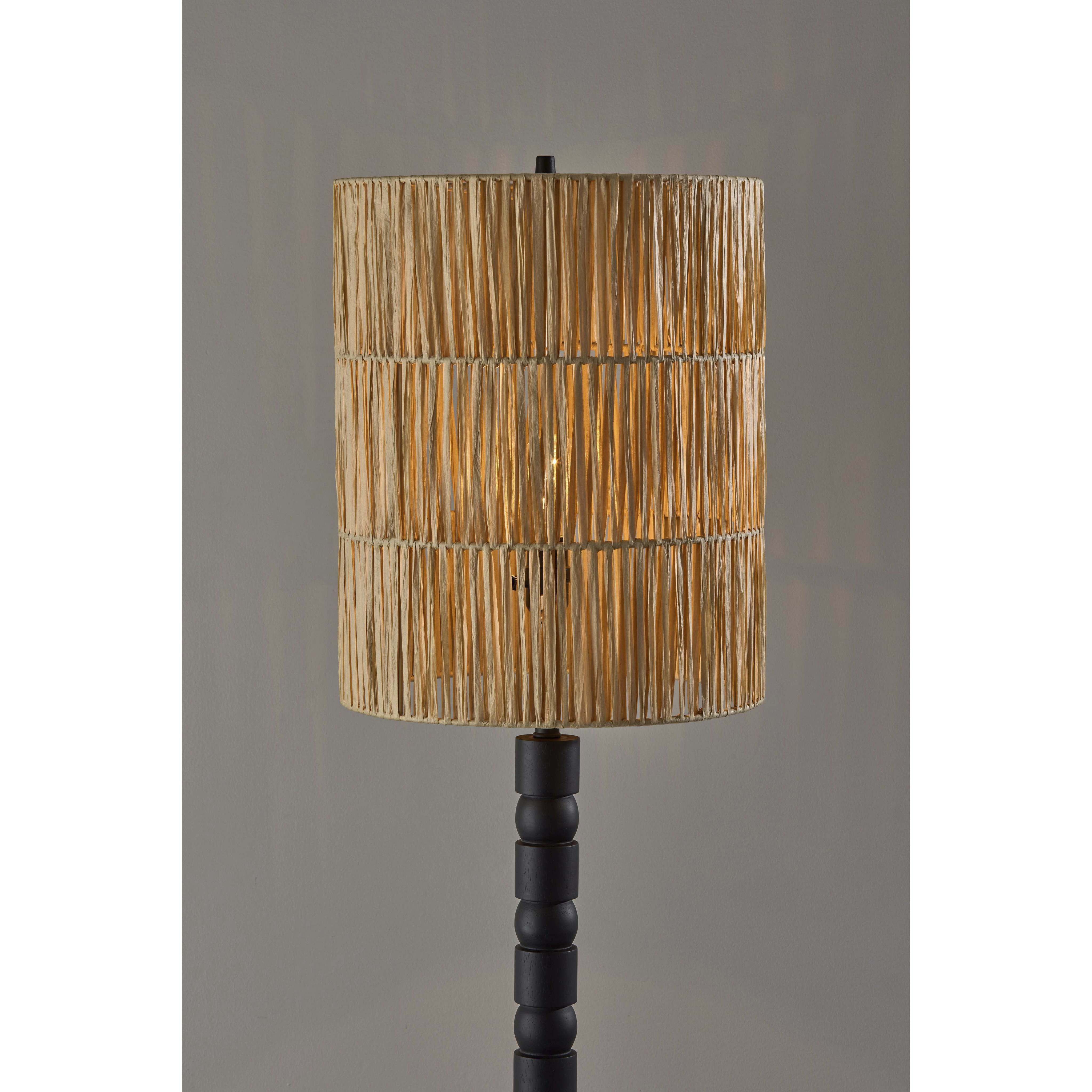 Norfolk 63 inch 100.00 watt Black Wood Floor Lamp Portable Light