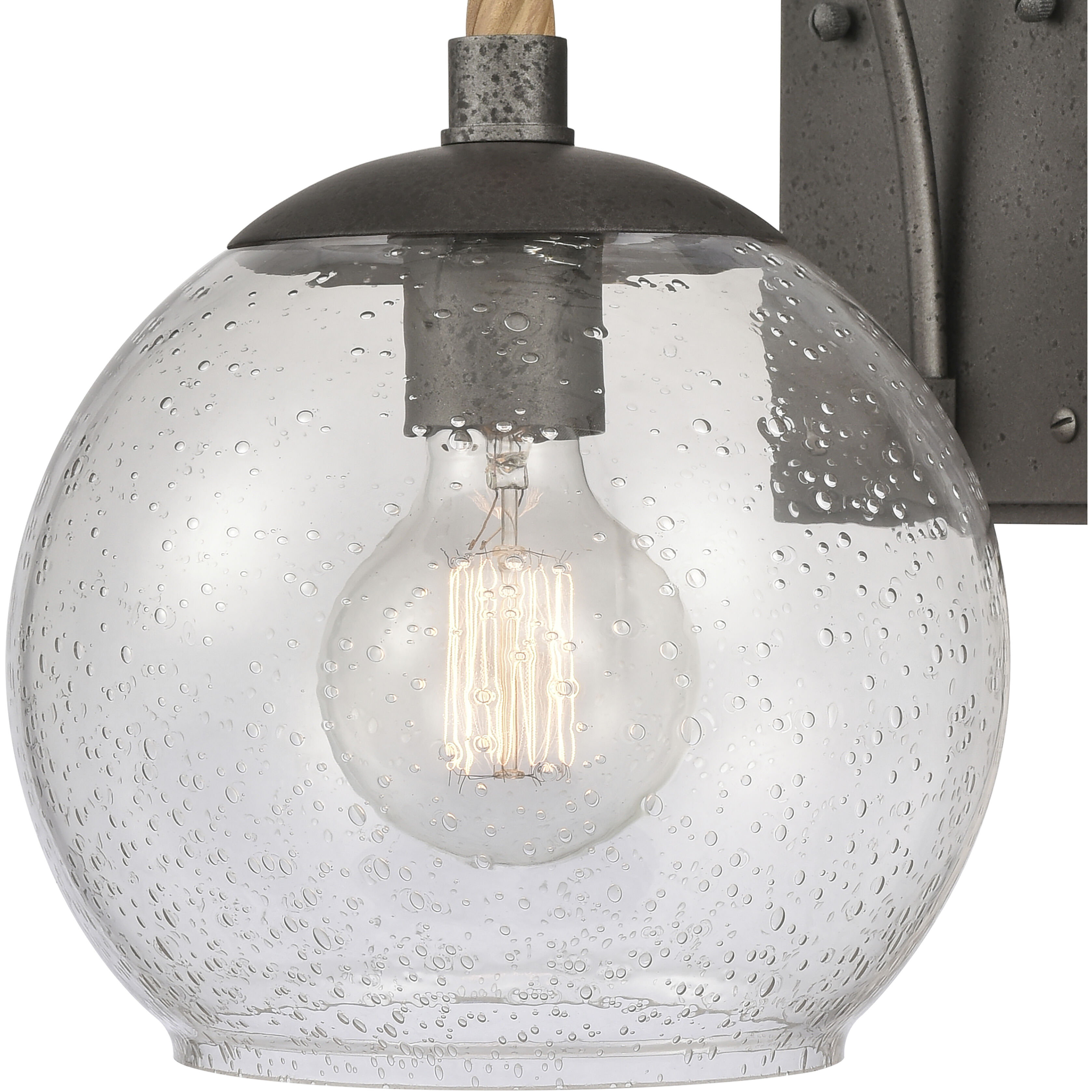 Orlando 1 Light 13.5 inch Iron with Natural Outdoor Wall Sconce