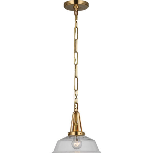 Chapman & Myers Layton LED 10 inch Antique-Burnished Brass Pendant Ceiling Light in Clear Glass