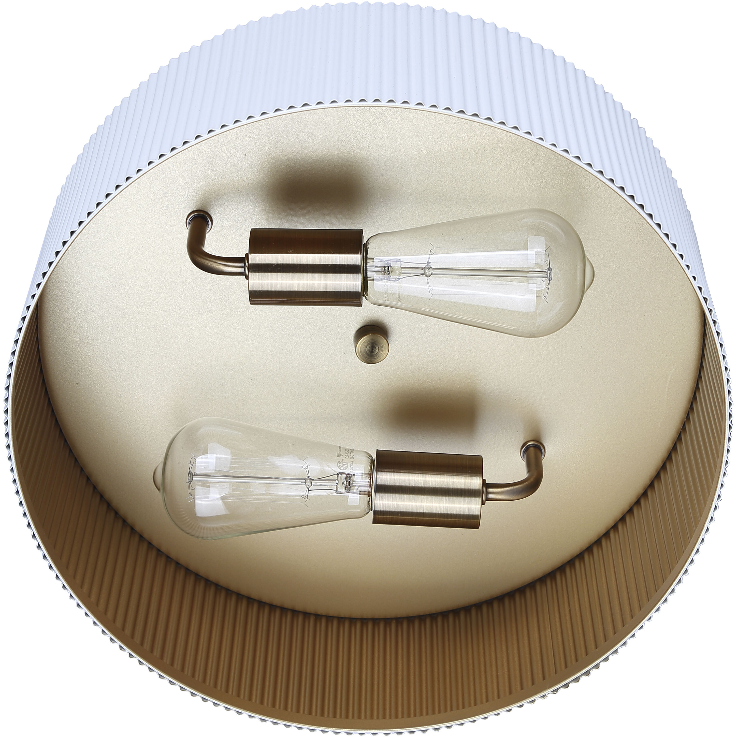 Rexton 2 Light 13.88 inch Matte White and Gold Flush Mount Ceiling Light