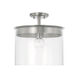 Mason 1 Light 13.25 inch Brushed Nickel Semi-Flush Mount Ceiling Light, Convertible Dual Mount
