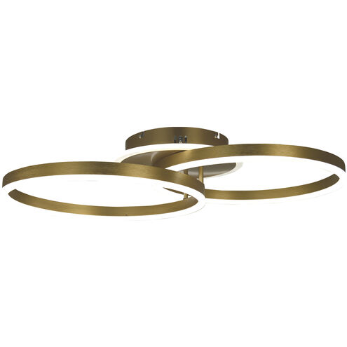 Harper LED 27 inch Brushed Gold Semi Flush Mount Ceiling Light