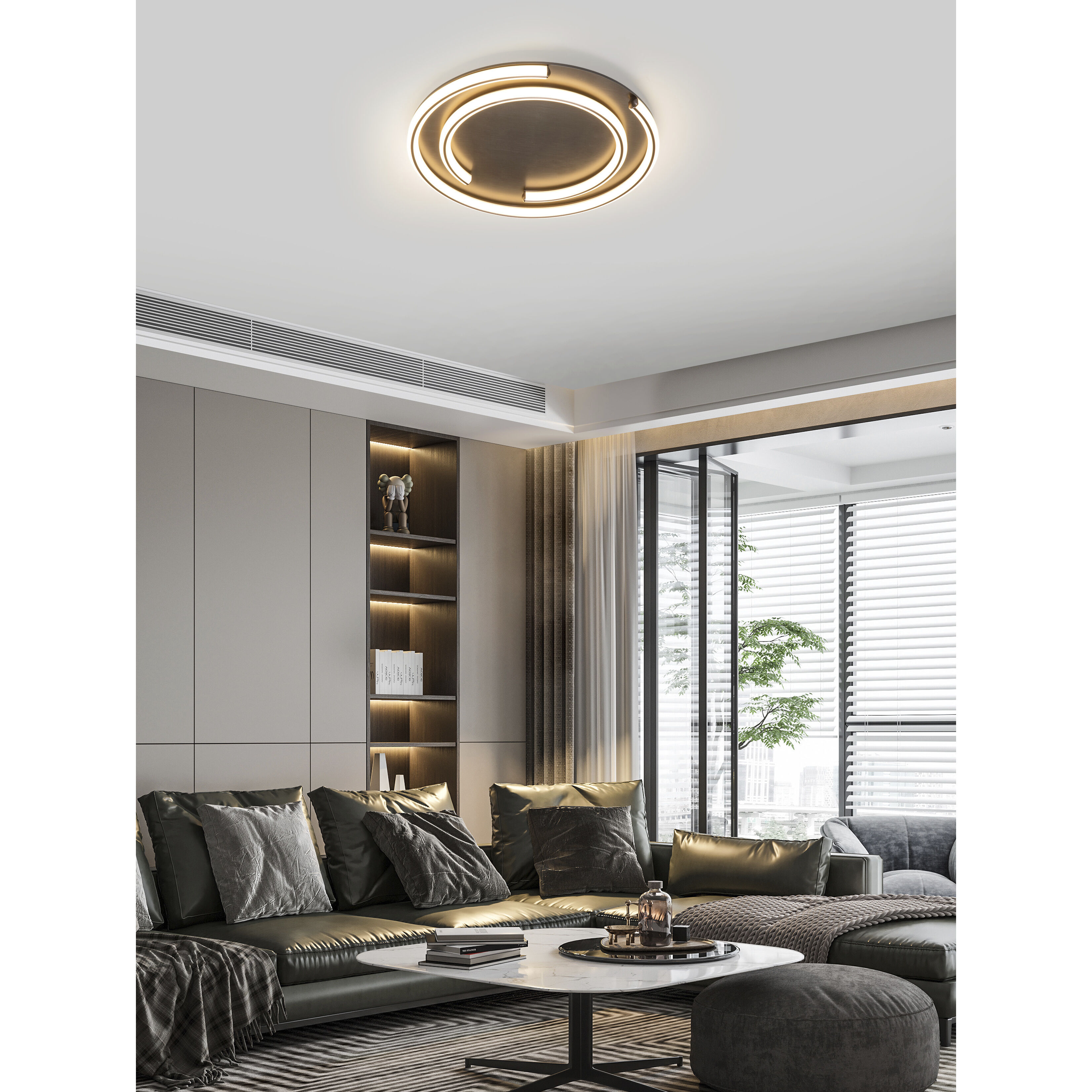 Anela LED 23.62 inch Brushed Champagne Flush Mount Ceiling Light