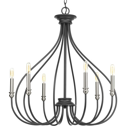 Whisp 6 Light 28 inch Graphite Chandelier Ceiling Light