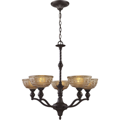 Norwich 5 Light 28 inch Oiled Bronze Chandelier Ceiling Light