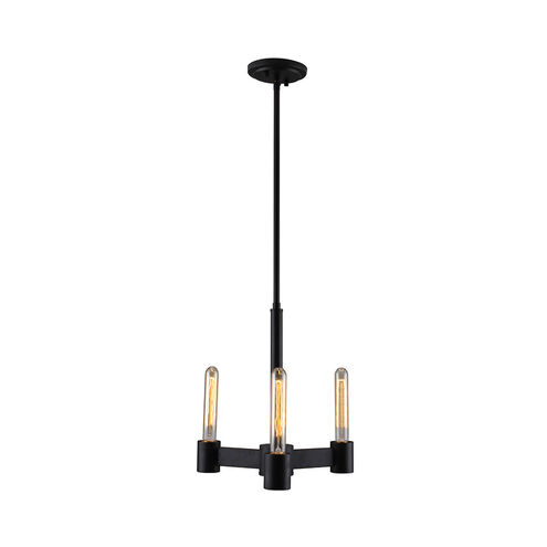 Broyles 3 Light 12 inch Matte Black Pendant Ceiling Light, Semi-Flush Convertible