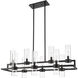 Datus 10 Light 42.5 inch Matte Black Linear Chandelier Ceiling Light