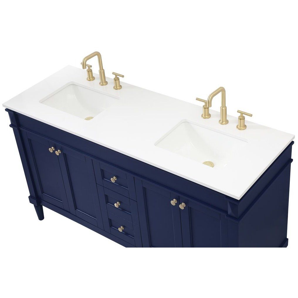 Bennett 60 X 21 X 35 inch Blue Vanity Sink Set