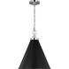 C&M by Chapman & Myers Wellfleet 1 Light 15.63 inch Midnight Black and Polished Nickel Pendant Ceiling Light in Midnight Black / Polished Nickel