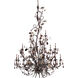 Cristallo Fiore 18 Light 56 inch Bronze Chandelier Ceiling Light