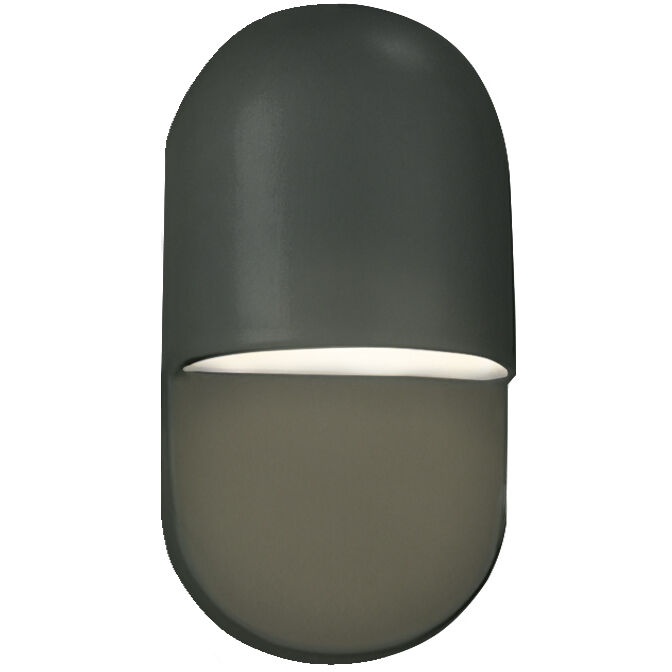 Ambiance Collection - Capsule LED 10 inch Pewter Green Outdoor Wall Sconce, Form+Finish+Function