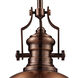 Pittsburgh 1 Light 13 inch Antique Copper Pendant Ceiling Light