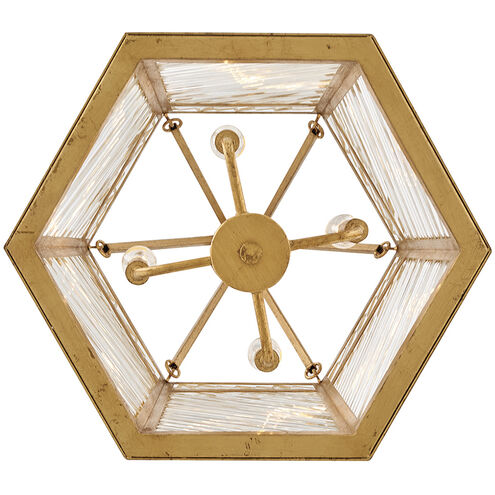 Lisa McDennon Sura 4 Light 16 inch Distressed Brass Pendant Ceiling Light