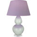 Double Gourd 30 inch 150.00 watt Celadon Glazed Ceramic with Lucite Base Table Lamp Portable Light in Lavender with Plum