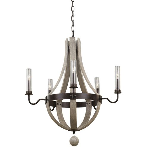 Harper 5 Light 32 inch Florence Gold Chandelier Ceiling Light