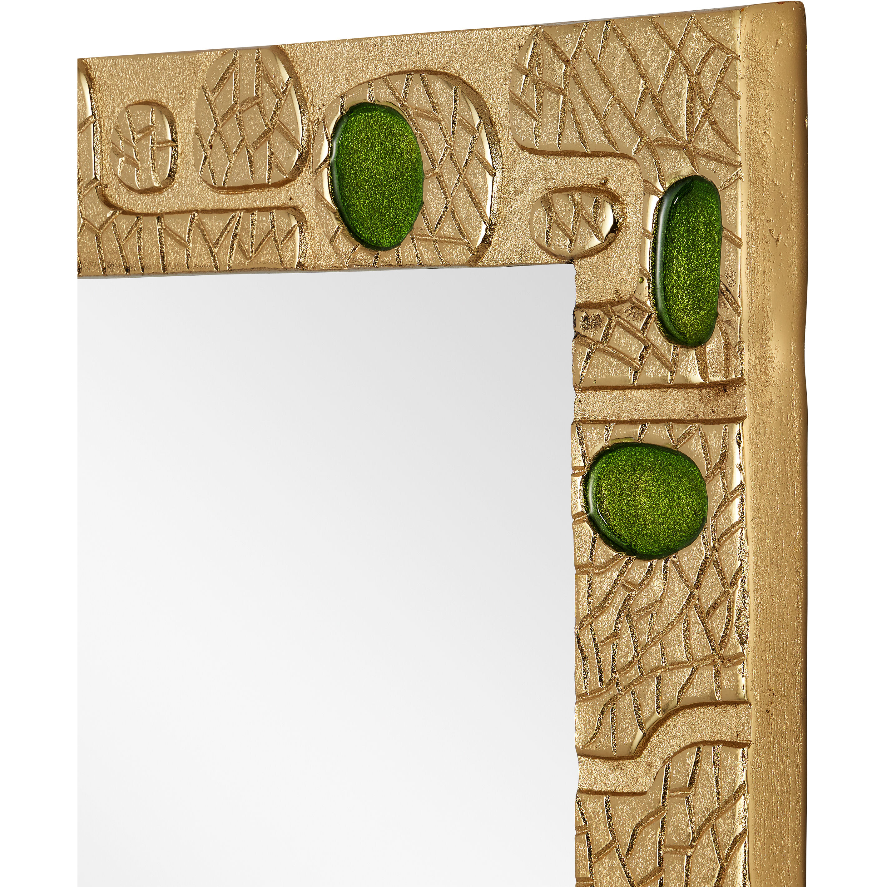 Beau Monde 35.75 X 23.75 inch Gold/Green Mirror