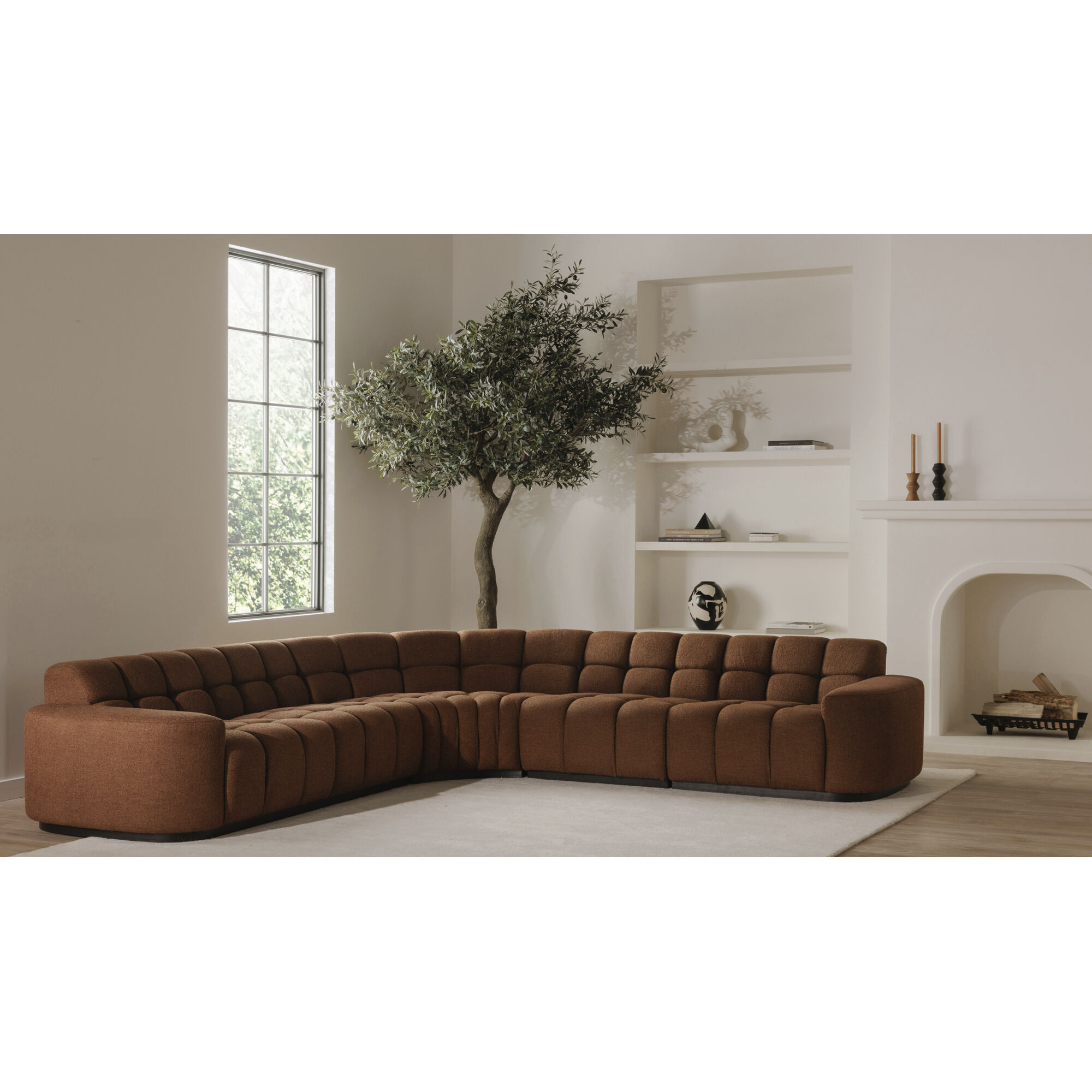 Roman Orange L-Shaped Sectional